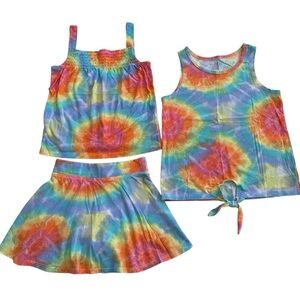 Bundle of 3 The Children’s Place Girl Tie Dye Matching Outfit Set Size Small 5/6
